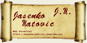 Jasenko Matović vizit kartica